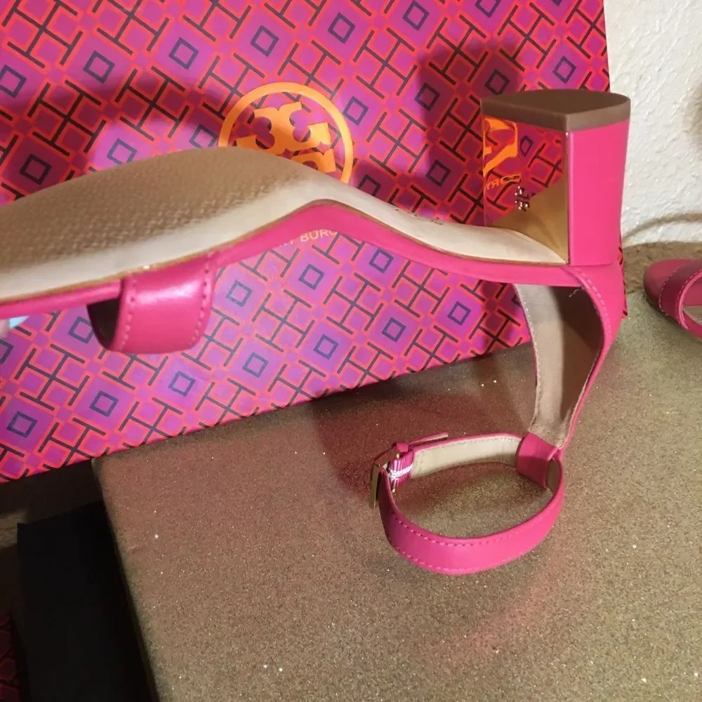 Tory Burch Cecile Ankle Strap Block Heels - NEW!